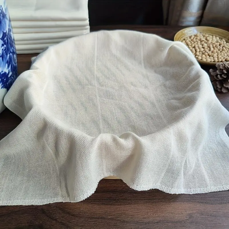 2pcs Large Unbleached Cheese Cloth, 50x50cm - Soft Square Muslin Fabric for Filtration, Cooking, Baking, Steaming - Washable and Reusable Food Filter Cloth, Baking Essentials|Natural Fiber Cloth|Reusable Fabric, Kitchenware