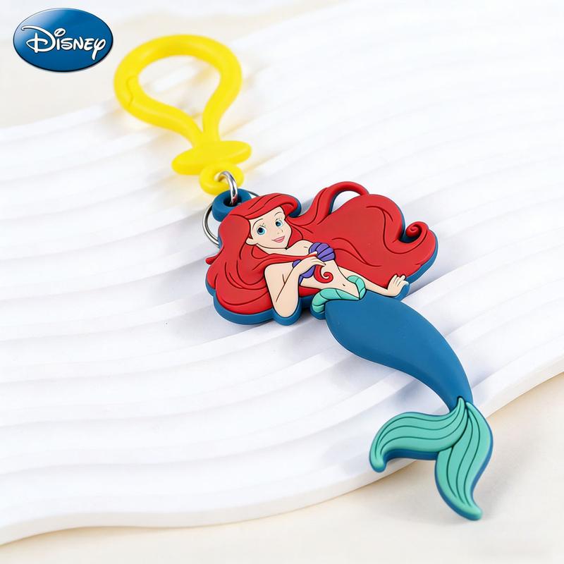 Disney Princess Ariel PVC Keychain 1PC Official License Figurine Bag Clip Charms Anime Figure Collector Keyring Backpack Decor Durable PVC Rubber Gift