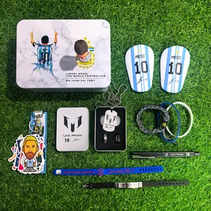 Goat Lionel Argentina Bundle(1 gift box+1 Keychain+1 Figure+1 Pen+1 Necklace+2 Rings+1 Pair Of Mini Shin Guards+5 wristbands)