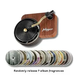 12pcs Wk Retro Record PlayerCar Air Freshener - Pop Singer CarDecoration - Cool Car Decoration Interior