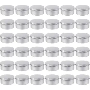 36 count Tin, 4oz Metal Round Tins,  Empty Candle Tins with Screw Lid for Salve, Spices or Candles