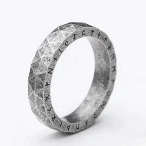 New Stainless Steel Viking Rune Ring Men Scandinavn Wedding Womens Amulet Band Jewelry Gift Anel free shipping