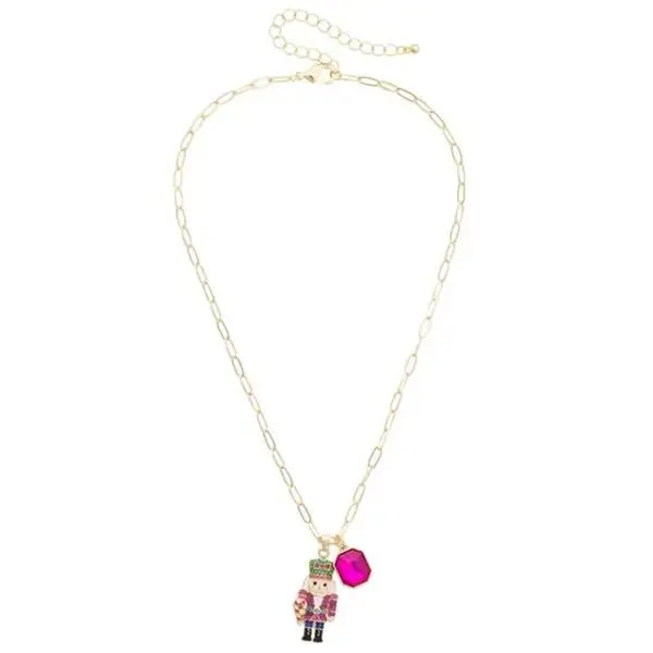 Swan Lake Nutcracker Paperclip Necklace in Fuchsia