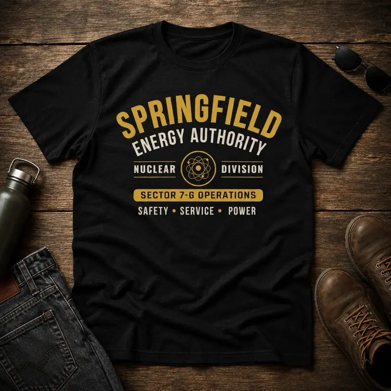 Springfield Energy Authority Shirt | Nuclear Division Tee | Sector 7-G Operations | Vintage Power Plant Shirt | Retro Utility Company tee