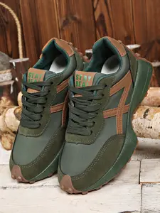 Women's Lace-Up Thick Sole Alaskan Sneakers Trainers, Vintage Colorblock Mesh Casual Shoes, Rubber Texture Anti-Slip Heel, Adjustable Laces