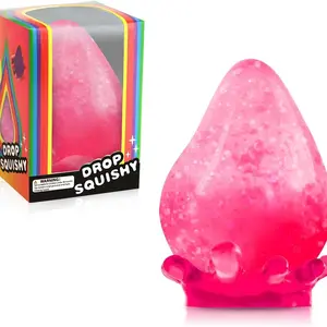 Glitter Drop Squishy Toy, Slow Rising Stress Relief Fidget Toy, Soft TPR Squeeze Sensory Toy for Kids Adults, Anxiety Relief Hand Toy for Office, Classroom, Party Favors