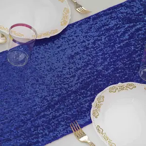 Sequin Table Runner 12"x108" Navy Blue - Glittering Finish Table Decor