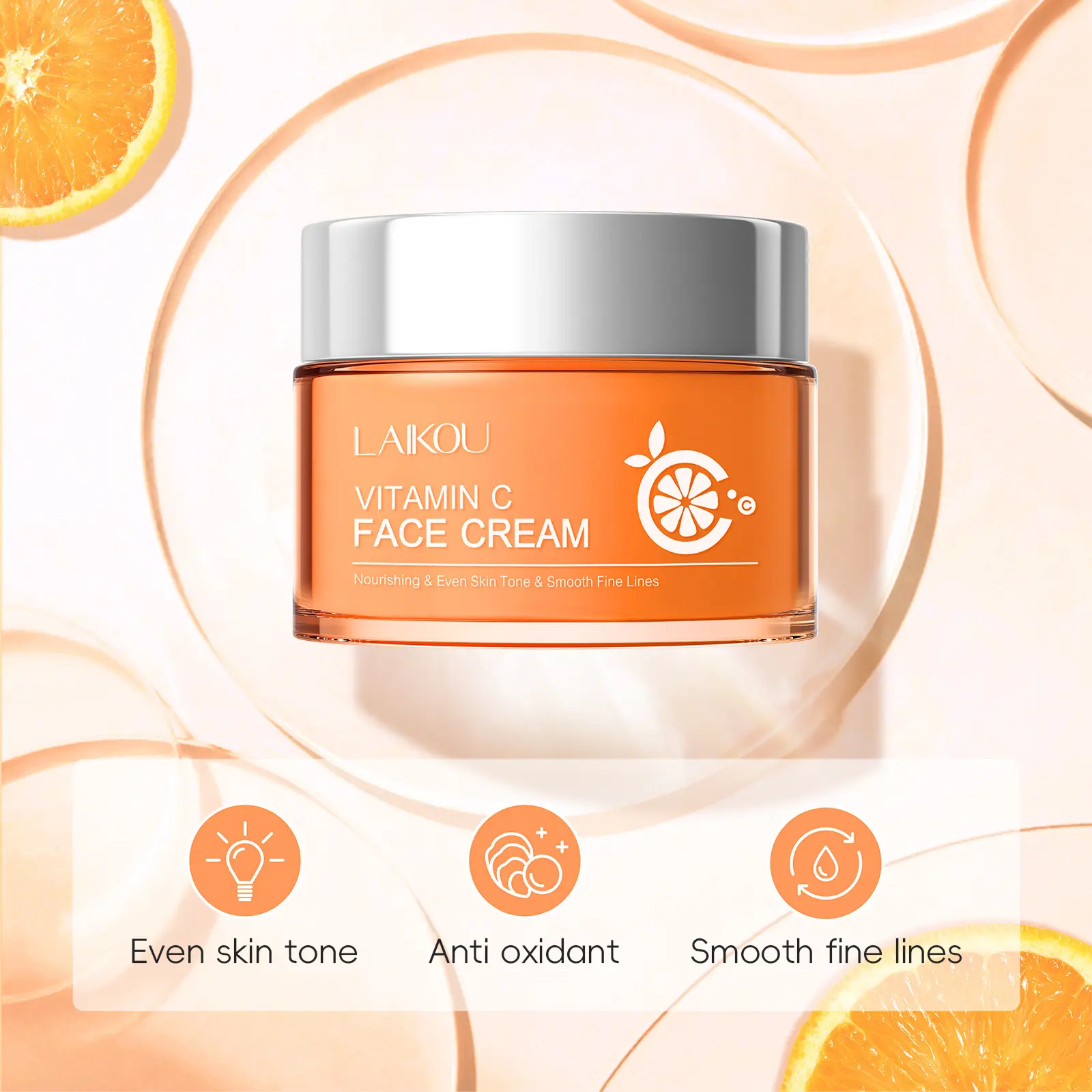 Vitamin C Antioxidant Moisturizing Face Cream 50g, Brightening Anti-Yellowing, Long-Lasting Hydration, Lightweight Absorption, Night Skin Saver