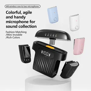 M8 Wireless Lavalier Microphone  With Charging Case Colorful, agileand handy microphone for sound collection