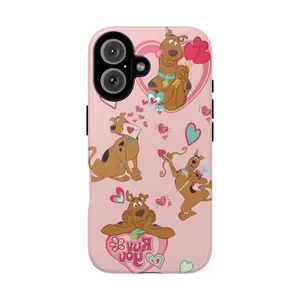 Valentine Scooby Doo Phone Case, Where Are You Cartoon Tough Cover, Compatible with iPhone 11-17 Pro Max/Plus and Samsung Galaxy S23-25