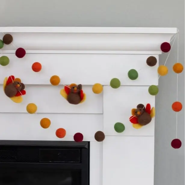 Thanksgiving Turkey Decor- Brown, Green, Burgundy, Orange