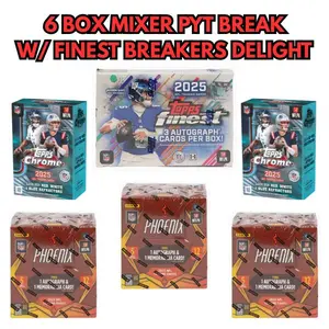 PYT Break - (6 Box) 2025 Topps Finest Football Delight Box, 2025 Topps Chrome Blaster Box, 2025 Panini Phoenix Preferred Hobby Box