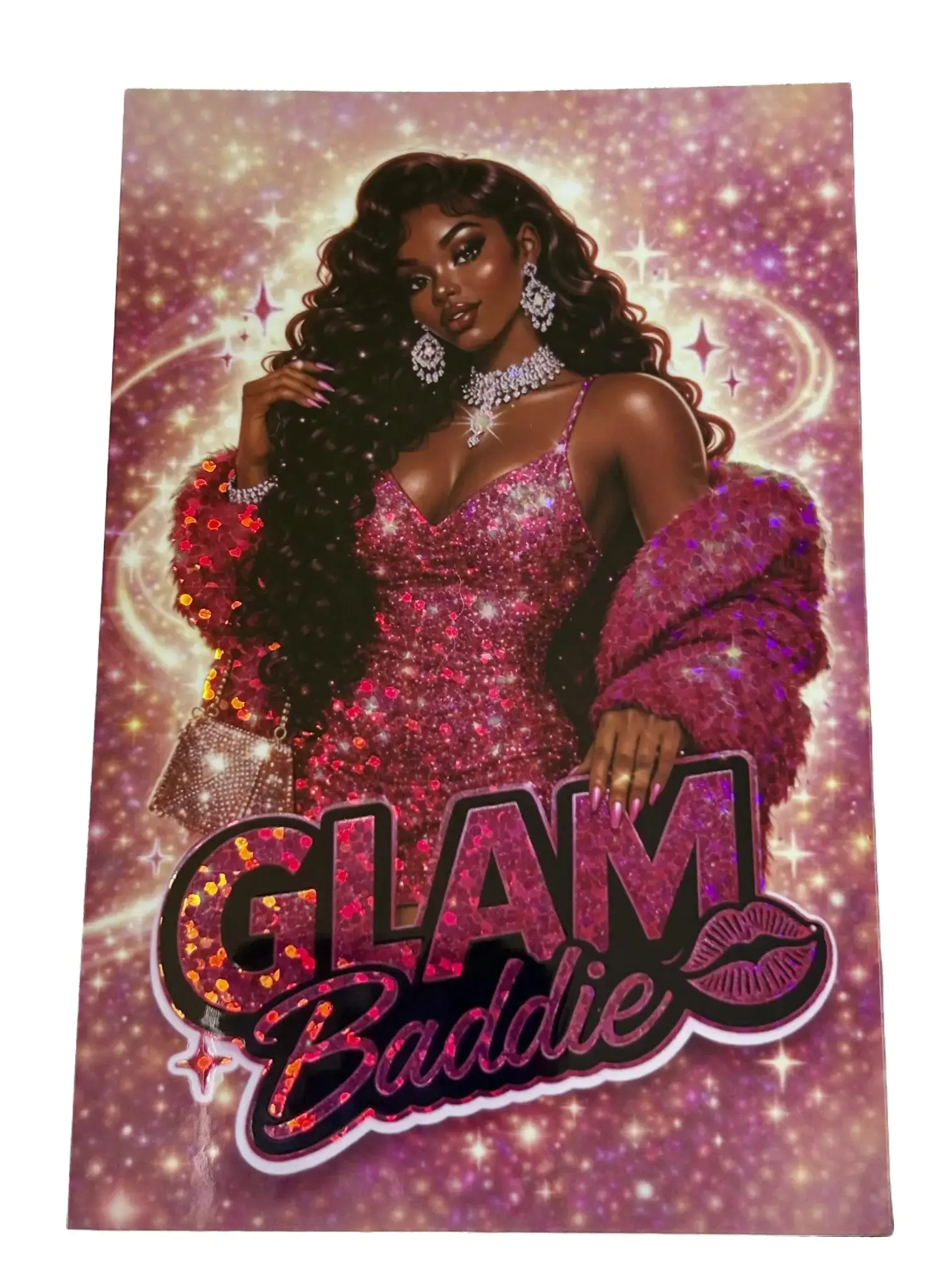 Vibrant Glam Baddie Glitter Stickers - Waterproof Vinyl Embellishment Decals, Bold, That Girl Energy, Durability, Scratch-Resistant Finish, No Battery Needed for Journals, Laptops