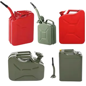 Ubesgoo 5L/10L/20L Fuel Can, Portable Jerry Gas Can with Flexible Spout System, Rustproof & Heat-resistant Steel Fuel Tank for Cars, Trucks, Equipment, Versatile Water and Liquid Container for Cars, Trucks, Motorcycles