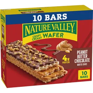 Crispy Creamy Wafer Bars, Peanut Butter Chocolate, 4g Protein, 10 Bars, 13 oz