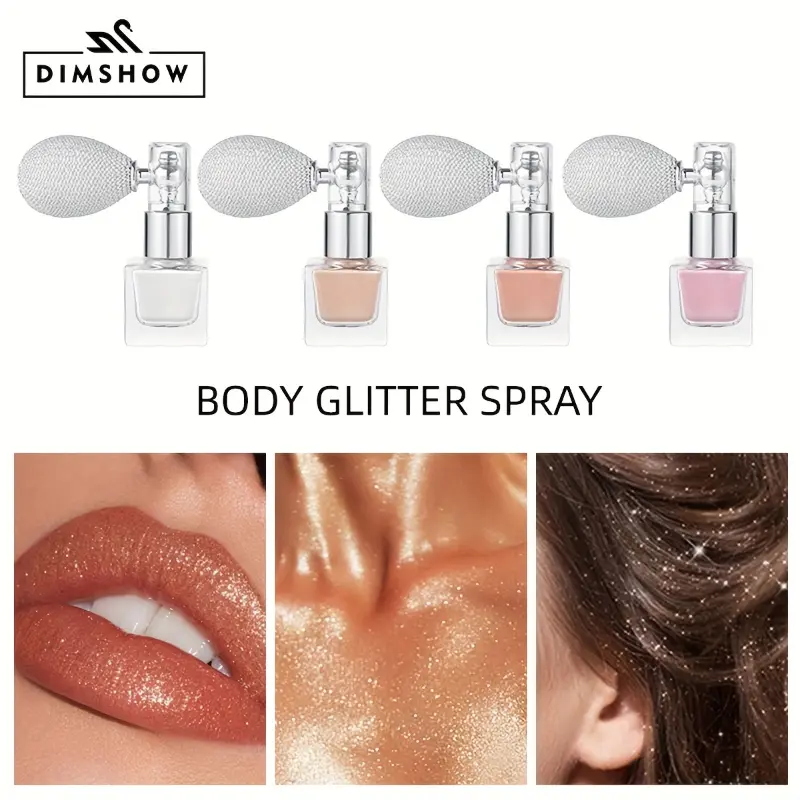 Set of 4 High-Shine Illuminating Body Brightening Eyeshadow Spray