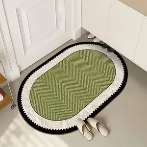 Thick Absorbent Algae Mud Bath Mat, Super Absorbent Non-Slip Shower Rug, Quick Dry Durable Bathroom Floor Pad, Easy to Clean