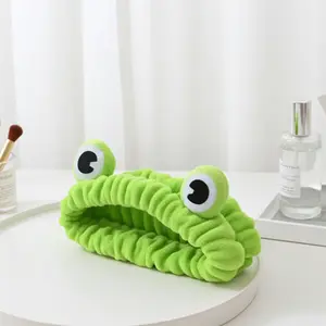 Frog Eyes Terry Cloth Headband - Lime-Green Stretchy One-Size-Fits-Most for Makeup & Beauty Routines