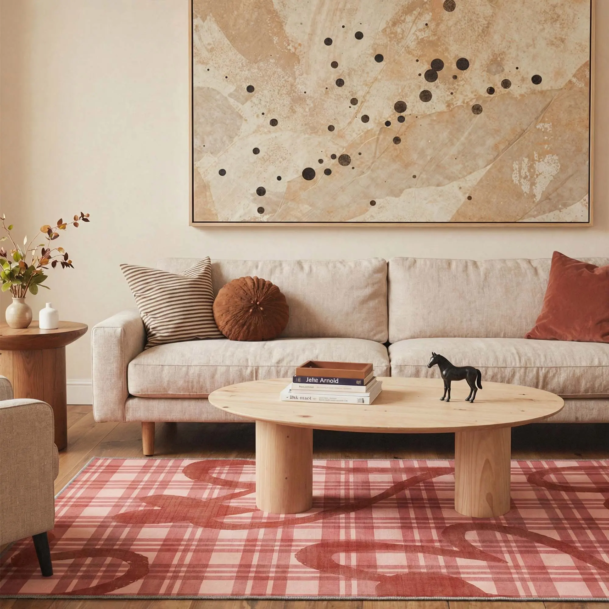 【Back To School】GENIMO Rug – Machine Washable, Pet Friendly, Non-Slip Floor Rug, Soft Area Carpet, Ideal for Living Room, Bedroom, Kitchen, Hallway ,ARM030-RED