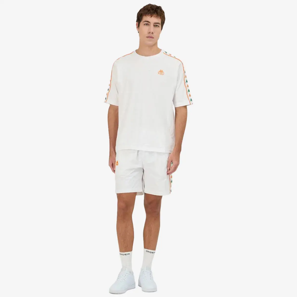 222 Banda Nardo Shorts - White Green Tee Orange