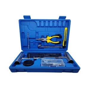 69-Piece Heavy-Duty Tire Repair Kit Complete Vacuum Tire Patching Tool Set for Car Motorcycle Emergency Use