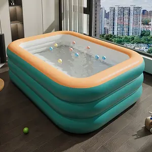 YONNST 59-Inch 3-Layer Portable Inflatable Swimming Pool with Colorful Balls - Fun Summer Relaxation for Parties, Holidays, and Outdoor Family Gatherings, Easy Setup, No Electricity Needed