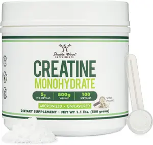 Creatine Monohydrate Powder 1.1lbs – 5g Per Serving, 100 Servings – No Fillers, Vegan, Non-GMO & Gluten Free – Strength & Performance Support