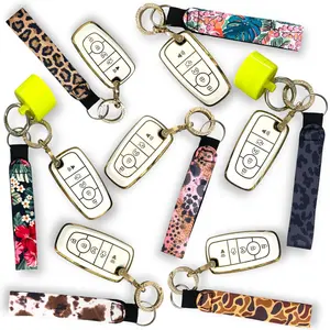 Neoprene Wristlet Keychain - Various Designs with Keyring Attachment