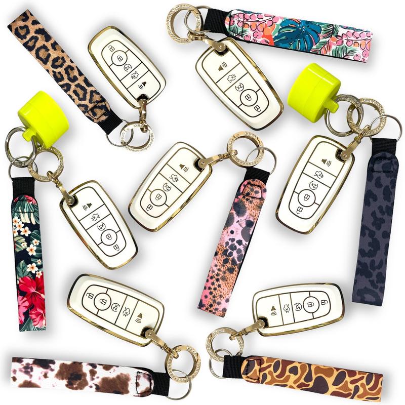 Neoprene Wristlet Keychain - Various Designs with Keyring Attachment ...