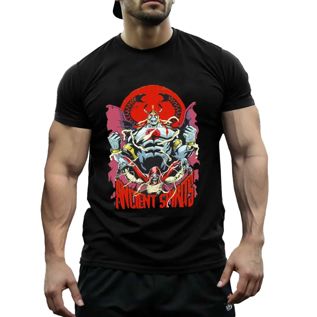 Men's ThunderCats-Inspired Cotton Graphic T-Shirt - Menswear Tops, Short-Sleeve Round Neck, Casual Fit, Ancient Warriors Print, Soft Comfortable, Ideal for Casual Wear or Gifting, All-Season