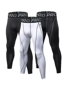 Men's Letter Tape Compression Shapewear Leggings, Casual High Stretch Breathable Comfy Shapewear Pants, Men's Shapewear Bottoms, Gym Fitness Leggings, Shaping Leggings