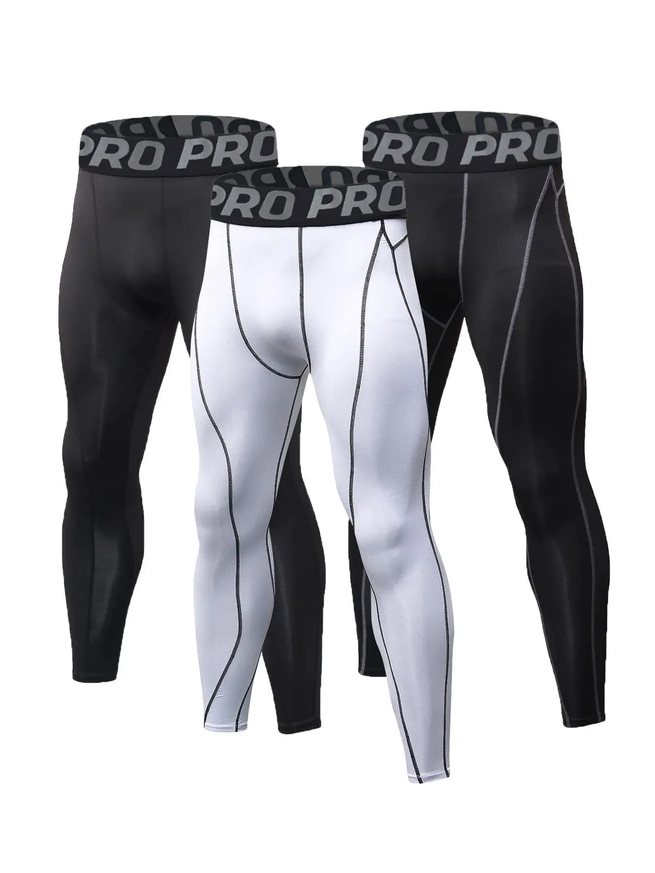 Men's Letter Tape Compression Shapewear Leggings, Casual High Stretch Breathable Comfy Shapewear Pants, Men's Shapewear Bottoms