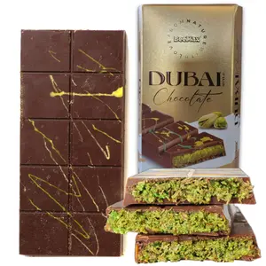 BeeMax Viral Dubai Style Chocolate Bar 3.36 oz | Premium Pistachio Cream, Golden Kadayif Crunch & Luxury Middle Eastern Treat | Perfect Holiday Gift & Snack