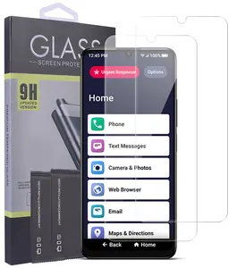 2x Tempered Glass for Jitterbug Smart4 / TCL 40XL, Nakedcellphone 9H Hard Clear Screen Protector Guard [Scratch/Crack Saver] for Lively Smart 4 Phone for Seniors (2023, T608G)