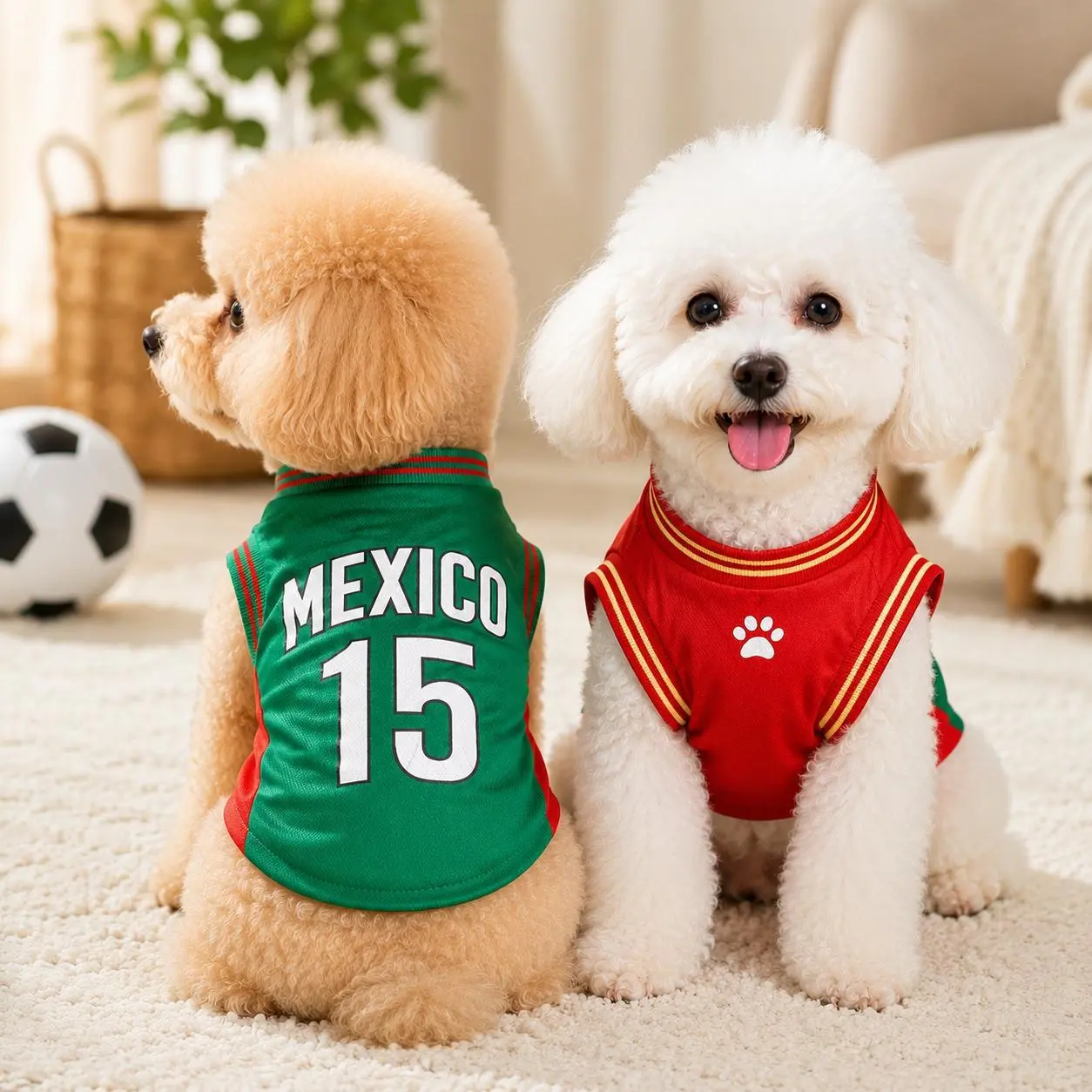 Pet Sports Jersey Shirt for Dogs Cats Lightweight Breathable Sleeveless Mesh Puppy Vest Cute Soccer Style Pet Outfit for Small Medium Pets Parties Photos Walks Game Day Trendy Puppy Team Shirt Elastic Jersey Apparel Outdoor Clothes