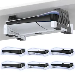 PS5 Under Desk Mount for All PS5 Models Disc & Digital Version, Metal PS5 Desk Holder with Hidden Design, PS5 Bracket Compatible with Play Station 5/Slim/Pro Gaming Console