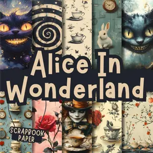 Alice In Wonderland Scrapbook Paper Vol 02: Decorative Double-Sided Craft Papers For Junk Journals, Wrapping & Mixed Media, Card Making And More