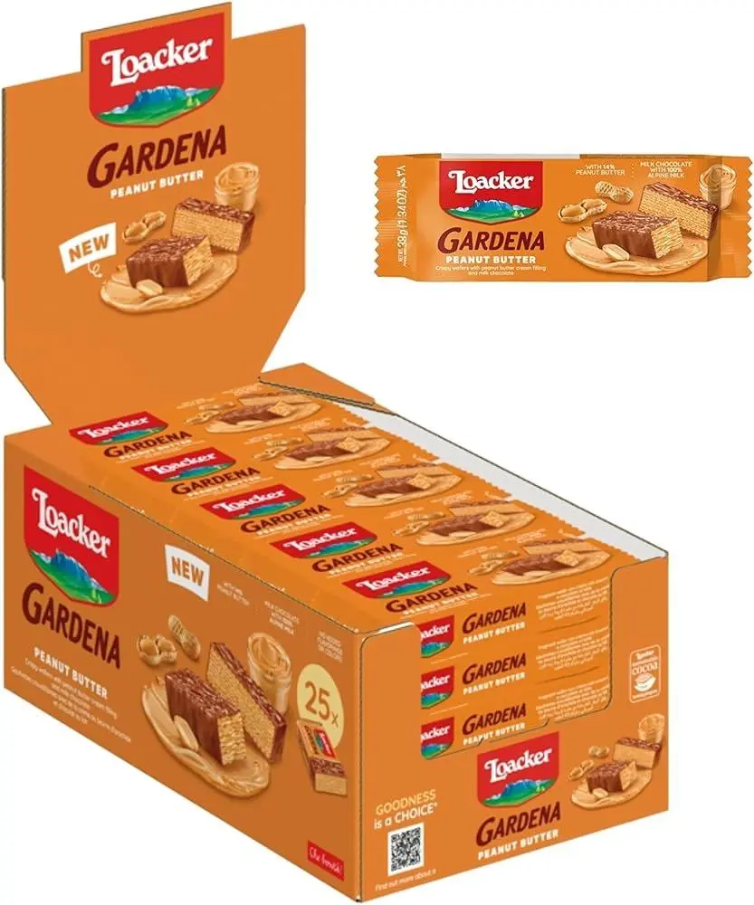 Loacker Gardena Cookie Wafer PEANUT BUTTER 1.34 oz 25 ct