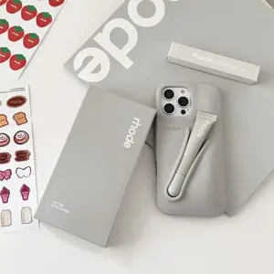 RHODE Lip Case for iPhone 11 12 13 14 15 16 17 Pro Max – Integrated Lip Balm Holder, Pastel Colors, Shockproof Silicone