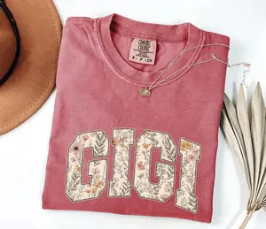 Comfort Colors Floral Gigi Shirt, Gigi Gift, Cute Grandma Shirt, Mothers Day Gift for Gigi, Flower Grandmother Tee, Trendy Gigi tshirt - DarkFlex