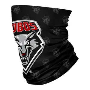 New Mexico Lobos Vive La Fete All Over Logo Game Day  Collegiate Face Cover Soft 4 Way Stretch Neck Gaiter
