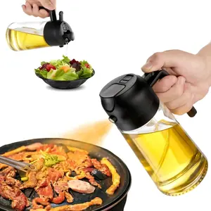 CocinaPro Olive Oil Dispenser for Kitchen Oil Sprayer - 2 in 1 Multi-Color with Food-Grade Oil Bottle for Air Fryer, Frying, Salad, BBQ