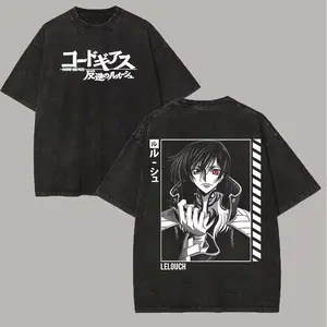 Code Geass Anime Lover Washed T shirt Year round clothing personality Clothes Plus Size Unisex high quality hot product tee soft