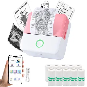 Portable Mini Printer, Inkless Small Pocket Printer, Ideal for Notes and Photos, Compatible with iOS and Android Devices, Portable Handheld Printer