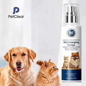 Pet Detangling Spray 80ml Anti-Static Leave-In Conditioner with Vitamin E Melts Mats Knots Nourishes Protects Fur for Doodles Long-Haired Pets