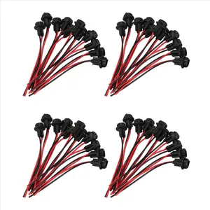 40X T10 W5W 168 194 Lamp Holder Socket Glass Base Lamp Socket DIY, Black