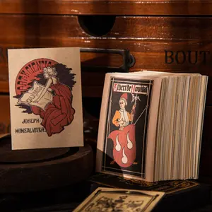 Vintage Style Decorative Paper Sheets, 50 Sheets Per Box, Old Library Ticket Series, Hand Account Stationery Water Bottle Decoration