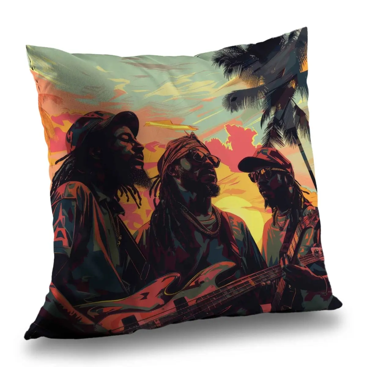 212 MAIN 20x20 in. Community Blue Outdoor Throw Pillow - Weatherproof Weather Resistant Cushion, UV Sun Protection Spun Polyester Home Decor Accent