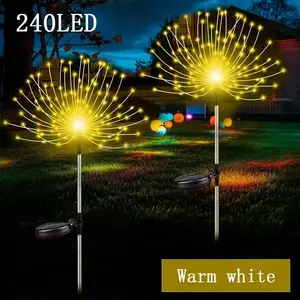 Outdoor Solar Firework Lights Set, 240 LED Christmas Decorations, Ip65 Waterproof, 8 Lighting Modes, Garden Yard Party Xmas New Year DIY