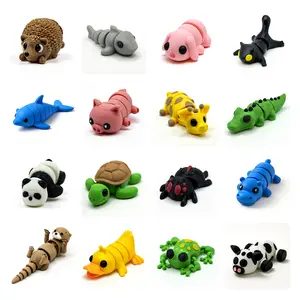 Co3dprint 16 Mini Articulated Animals Set Cute Fidget Desk Toys Kawaii Mystery Micro Pets Collectible Tiny Critters Adorable Gift for Kids & Adults